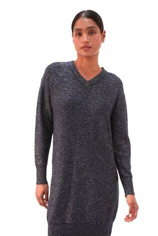 Синий - Roman Sequin Detail Stretch Jumper Dress - Image 2 of 6