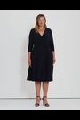 Lauren Ralph Lauren Curve Carlyna Stretch-Midikleid mit Wickeldesign, Marineblau - Bild 2 von 7
