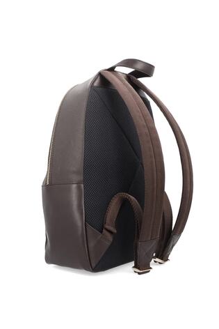 Micro-Grain Leather Backpack in Dark Brown - Image 2 of 6