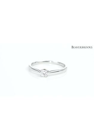 Beaverbrooks 18CT White Gold and Rose Gold Heart Diamond Ring