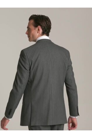 Skopes Grey Single Breasted Cassius Single Breasted Tailored Fit Stripe Suit Jacket - Image 2 of 7