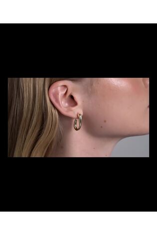 Ted Baker Gold Tone CORIE Contour Hoop Earrings - Image 2 of 6