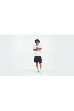 adidas Black 100% Cotton Adicolor 3-Stripes Shorts - Image 2 of 7
