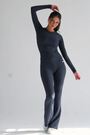 Pineapple Grey Womens Rib Flared Leggings - Image 2 of 7
