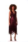 Roman Purple Sequin Wrap Twist Front Midi Dress - Image 2 of 6
