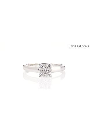 Beaverbrooks 9ct White Gold Diamond Cluster Ring - Image 2 of 7