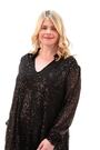 Roman Black Curve Sequin V-Neck Stretch Blouses - Image 2 of 6