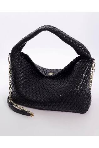 Dune London Black Large Deliberate Woven Slouch Bag one Womens