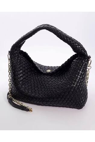 Dune London Black Large Deliberate Woven Slouch Bag - Image 2 of 7