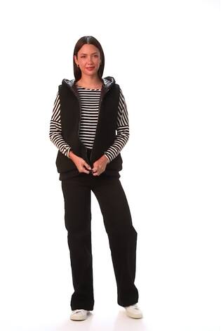 Roman Black Reversible Hooded Knit Gilet - Image 2 of 6