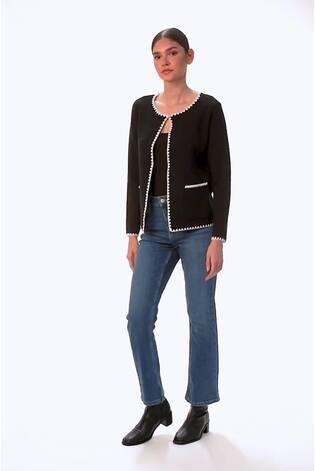Roman Black Blanket Stitch Cardigan - Image 2 of 6