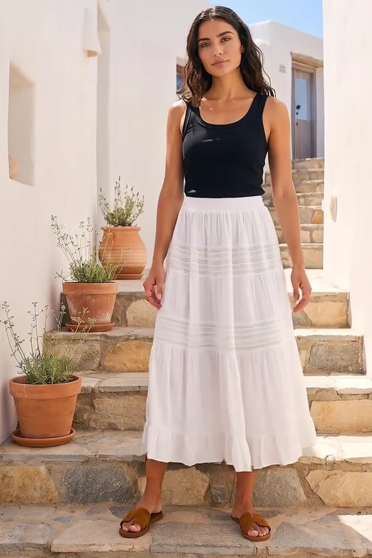 Buy Roman White Lace A Line Midi Skirt from Next USA