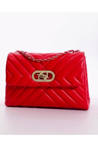 Dune London Red Chrome Regent Small Quilted Shoulder Bag - Image 2 of 6