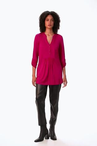 Roman Pink Button Detail Tunic Top - Image 2 of 6