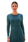 Roman Green Ribbed Stretch Knit Border Print Dress - Image 2 of 6