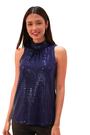Roman Blusa com decote Stretch halter e brilho - Imagem 2 de 6
