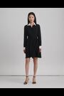 Lauren Ralph Lauren Two Tone Belted Georgette Black Shirt Dress - Image 2 of 9