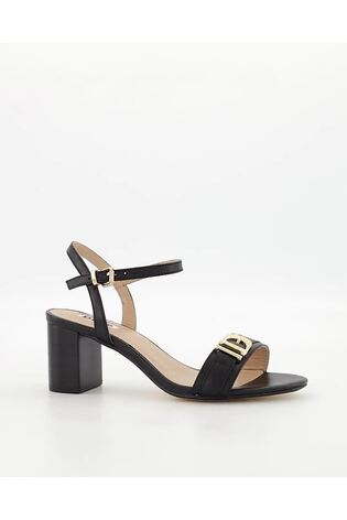 Dune London Black Jessie Branded Buckle Heeled  Sandals - Image 2 of 6