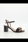 Dune London Black Jessie Branded Buckle Heeled  Sandals - Image 2 of 6