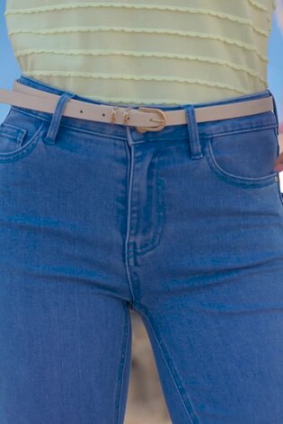 Sosandar Blue Kick Flare Jeans - Image 2 of 5
