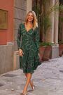 Sosandar Green Long Sleeve Wrap Midi Dress - Image 2 of 5