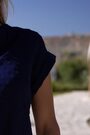 Sosandar Blue Dobby Textured V-neck Top - Image 2 of 6