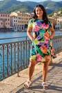 Roman Green Curve Leaf Print Pocket Dress - Image 2 of 5