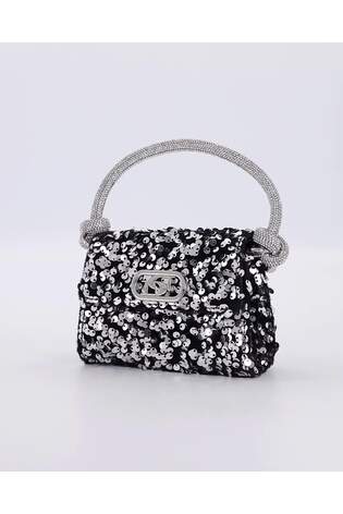 Dune London Silver Sparkling Sequined Diamanté-Handle Micro Grab Bag - Image 2 of 5