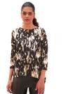 Roman Black Abstract Print Stretch Jersey Top - Image 2 of 6