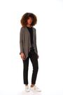 Roman Grey Waterfall Front Jersey Knit Cardigan - Image 2 of 6