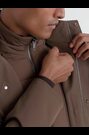 Hybrid Gilet-Insert Overcoat with Detachable Hood in Mocha Brown - Image 2 of 9