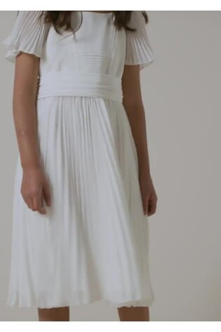 Weiß - Angel & Rocket Ballerina Plissiertes Kleid für besondere Anlässe mit Schleife - Bild 2 von 14