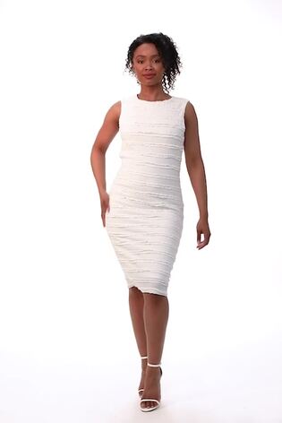 Roman White Petite Ruffle Sleeveless Dress - Image 2 of 6