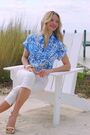 Sosandar Blue Animal Print Jacquard Shirt - Image 2 of 6