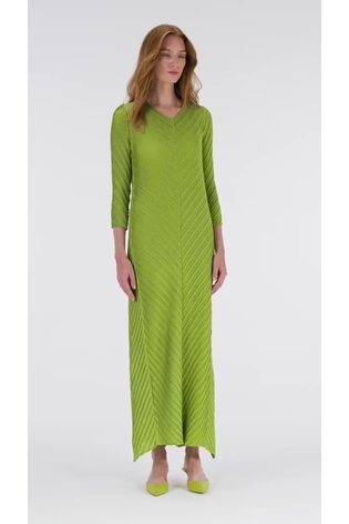 leem Green Herringbone Plissé Dress - Image 1 of 1 leem Green Herringbone Plissé Dress - Image 1 of 1