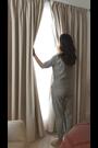 Ivory White Cotton Blackout/Thermal Eyelet Curtains - Image 2 of 8