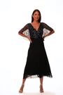 Roman Black Sequin Embellished Maxi Wrap Dress - Image 2 of 6