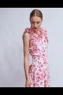 Boden Pink Ruffle Silk Midi Dress - Image 2 of 8