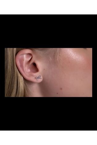 Ted Baker Silver Tone/Plain Metal BROOKE Mini Bow Stud Earrings - Image 2 of 6