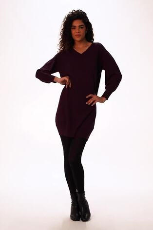 Roman Purple Knitted Jumper Dress