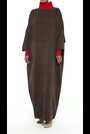 leem Brown Contrast Neck and Cuff Kaftan Maxi Dress - Image 2 of 5
