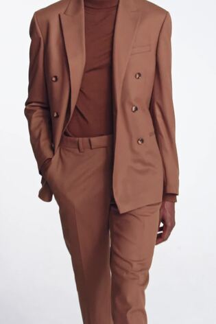 MOSS Brown Slim Fit Copper Flannel Jacket - Image 2 of 5
