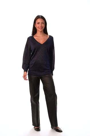 Roman Blue Relaxed Shimmer Jumper - Image 2 of 6