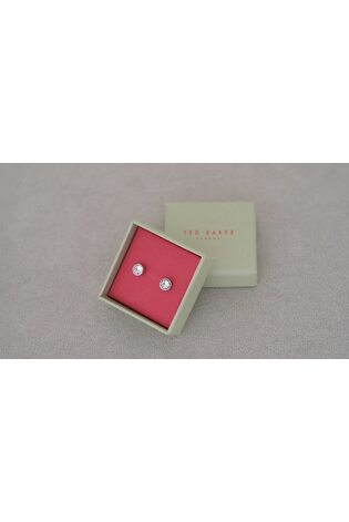 Ted Baker Silver Tone SINAA: Crystal Stud Earrings - Image 2 of 8