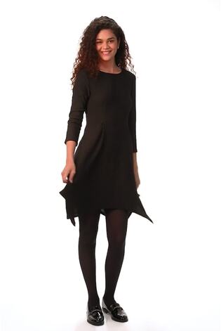 Roman Black Plain Hanky Hem Dress - Image 2 of 6