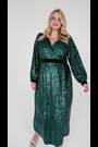 Lovedrobe Green Sequin Velvet Midaxi Dress - Image 2 of 8