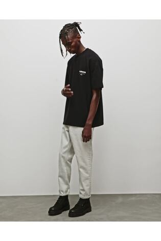 أسود - تيشرت بحافة رقبة مستديرة من القطن 100% بتصميم Underground من Allsaints - صورة 2 من 16