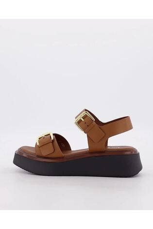 Dune London Natural Buckle Flatform Loells Sandals - Image 2 of 6