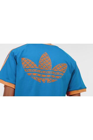 adidas Originals Blue Monogram Cali 100% Cotton T-Shirt - Image 2 of 7 adidas Originals Blue Monogram Cali 100% Cotton T-Shirt - Image 2 of 7