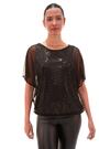 Roman Metallic Sparkle Mesh Stretch Overlay Top - Image 2 of 5